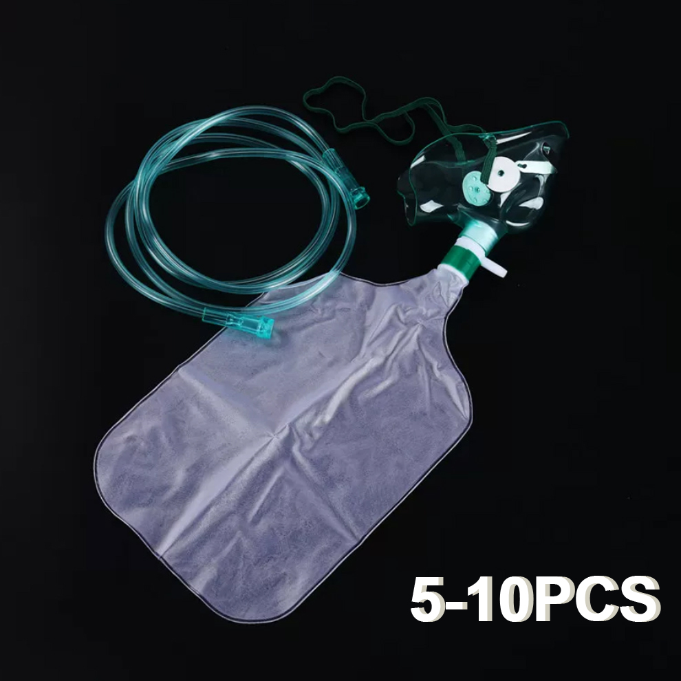 Oxygen Mask Reservoir Bag Adult - 5-10Pcs Disposable Adult High Concentration Oxygen