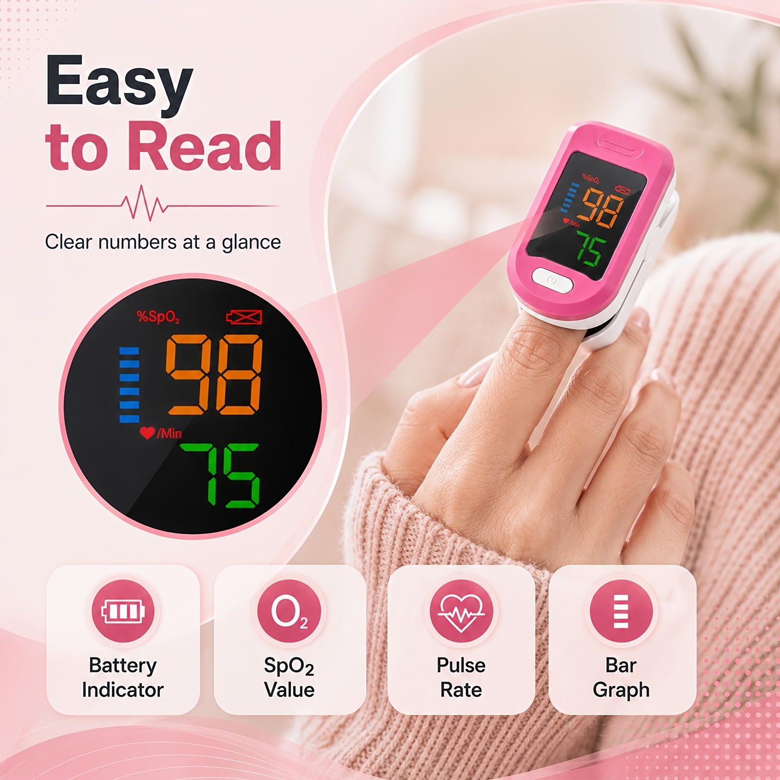 Fingertip Pulse Oximeter SpO2  - đánh giá và giá Oxygen Saturation Monitor Fingertip
