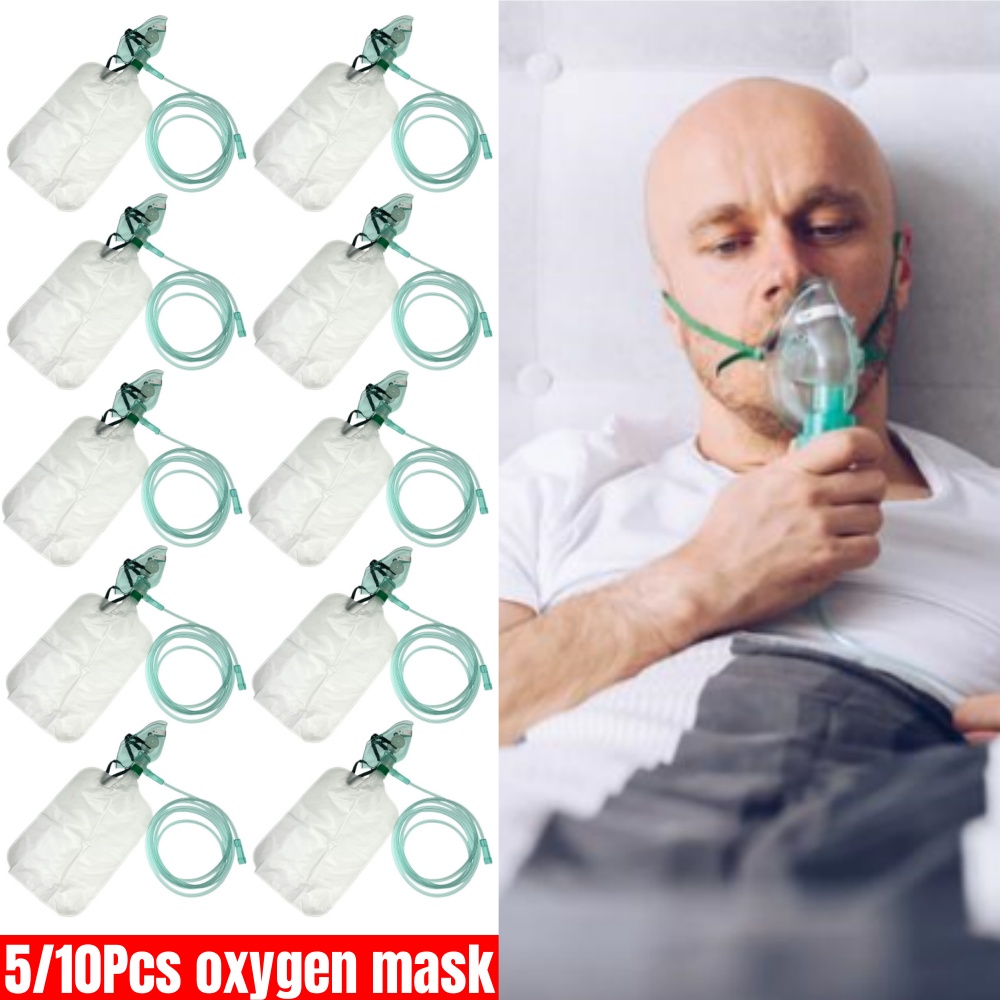 5-10Pcs Disposable Adult High  - đánh giá và giá Oxygen Mask Reservoir Bag Adult